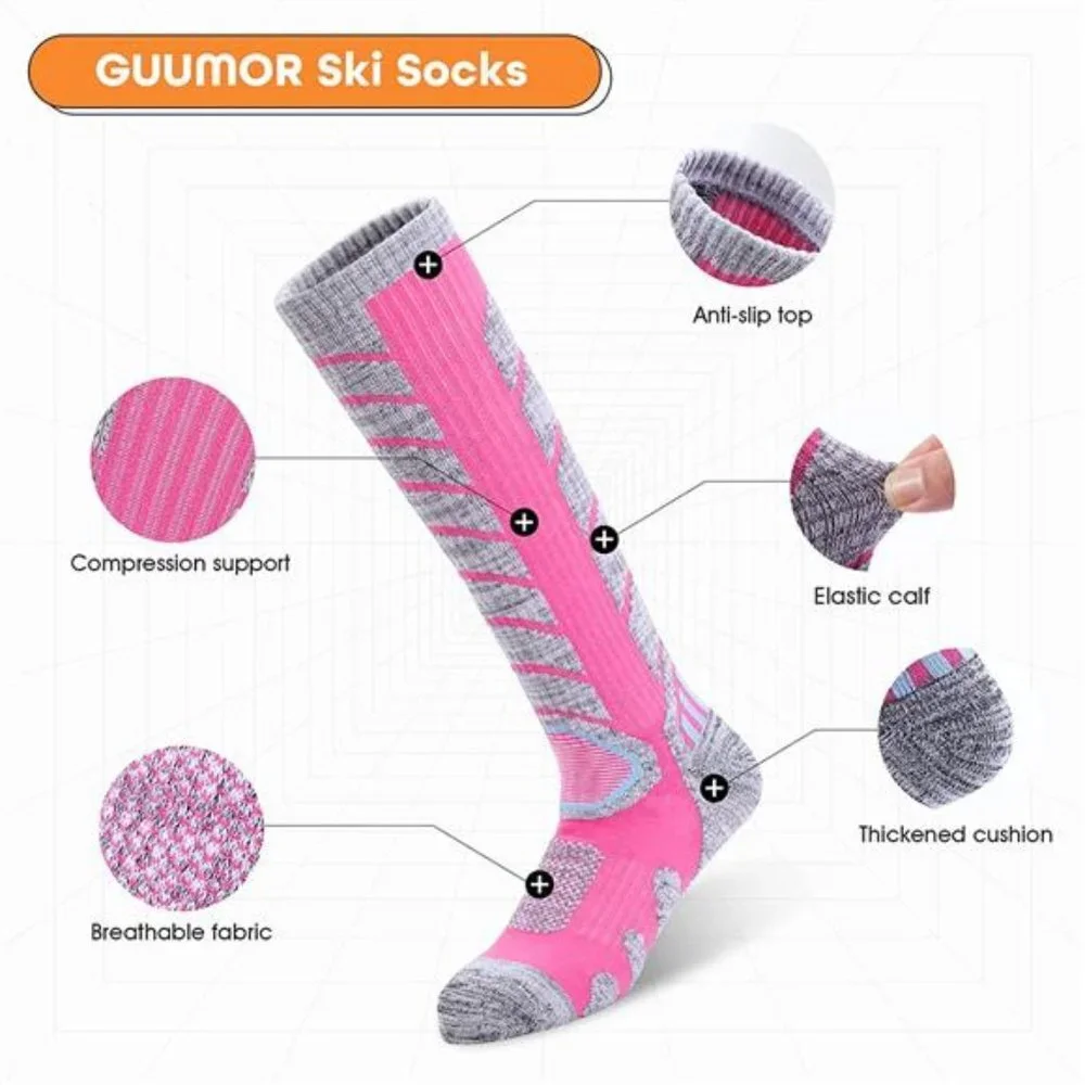 Women's Ski Socks for Snowboarding Skiing, Warm Thermal Winter Socks